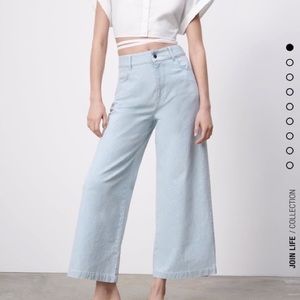 NWTs Zara striped wide leg jeans Z1975